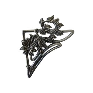 Vintage 1987 Seagull Pewter Canada Floral Brooch